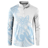 Polynesian Tribal Plumeria Lotu Tamaiti Button Sweatshirt Pastel Sky Blue LT9 Blue - Polynesian Pride