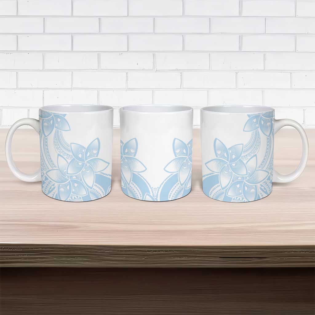 Polynesian Tribal Plumeria Lotu Tamaiti Ceramic Mug Pastel Sky Blue - Polynesian Pride