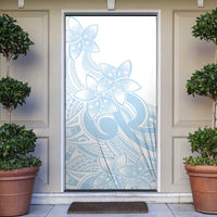 Polynesian Tribal Plumeria Lotu Tamaiti Door Cover Pastel Sky Blue - Polynesian Pride