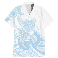 Polynesian Tribal Plumeria Lotu Tamaiti Family Matching Mermaid Dress and Hawaiian Shirt Pastel Sky Blue - Polynesian Pride