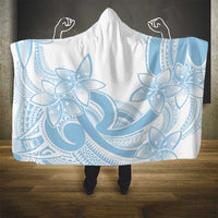 Polynesian Tribal Plumeria Lotu Tamaiti Hooded Blanket Pastel Sky Blue - Polynesian Pride