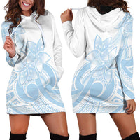 Polynesian Tribal Plumeria Lotu Tamaiti Hoodie Dress Pastel Sky Blue - Polynesian Pride