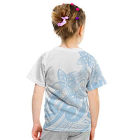 Polynesian Tribal Plumeria Lotu Tamaiti Kid T Shirt Pastel Sky Blue - Polynesian Pride