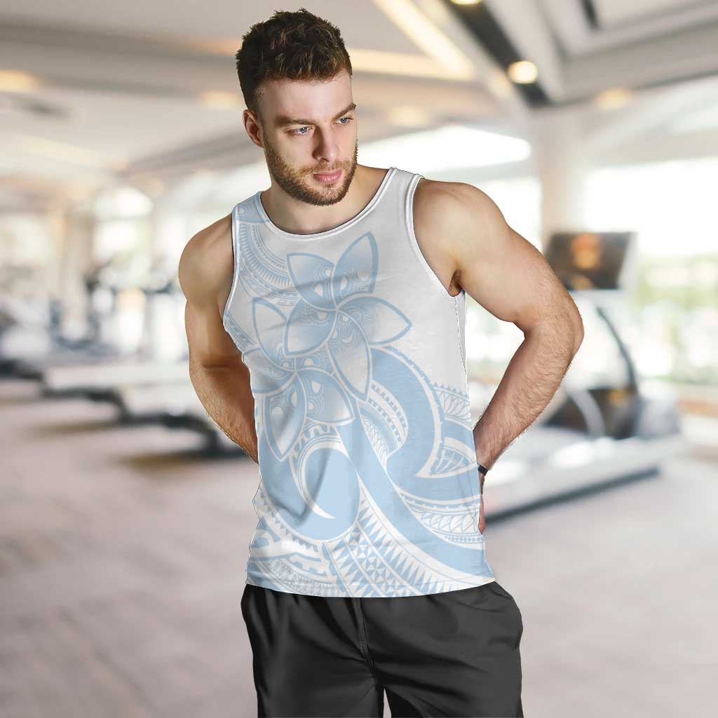 Polynesian Tribal Plumeria Lotu Tamaiti Men Tank Top Pastel Sky Blue LT9 Blue - Polynesian Pride