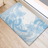 Polynesian Tribal Plumeria Lotu Tamaiti Rubber Doormat Pastel Sky Blue LT9 - Polynesian Pride