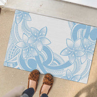 Polynesian Tribal Plumeria Lotu Tamaiti Rubber Doormat Pastel Sky Blue LT9 - Polynesian Pride