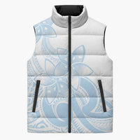 Polynesian Tribal Plumeria Lotu Tamaiti Sleeveless Puffer Jacket Pastel Sky Blue LT9 Unisex Blue - Polynesian Pride