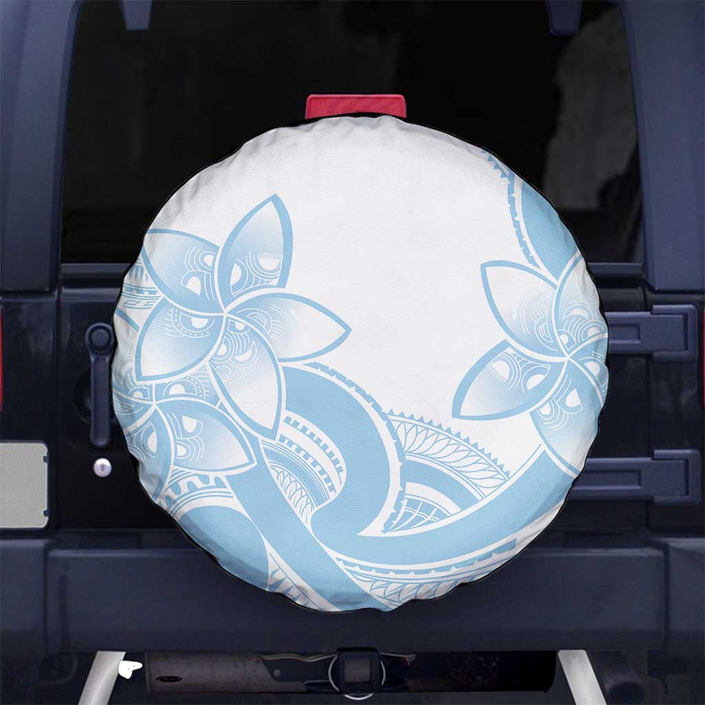 Polynesian Tribal Plumeria Lotu Tamaiti Spare Tire Cover Pastel Sky Blue - Polynesian Pride