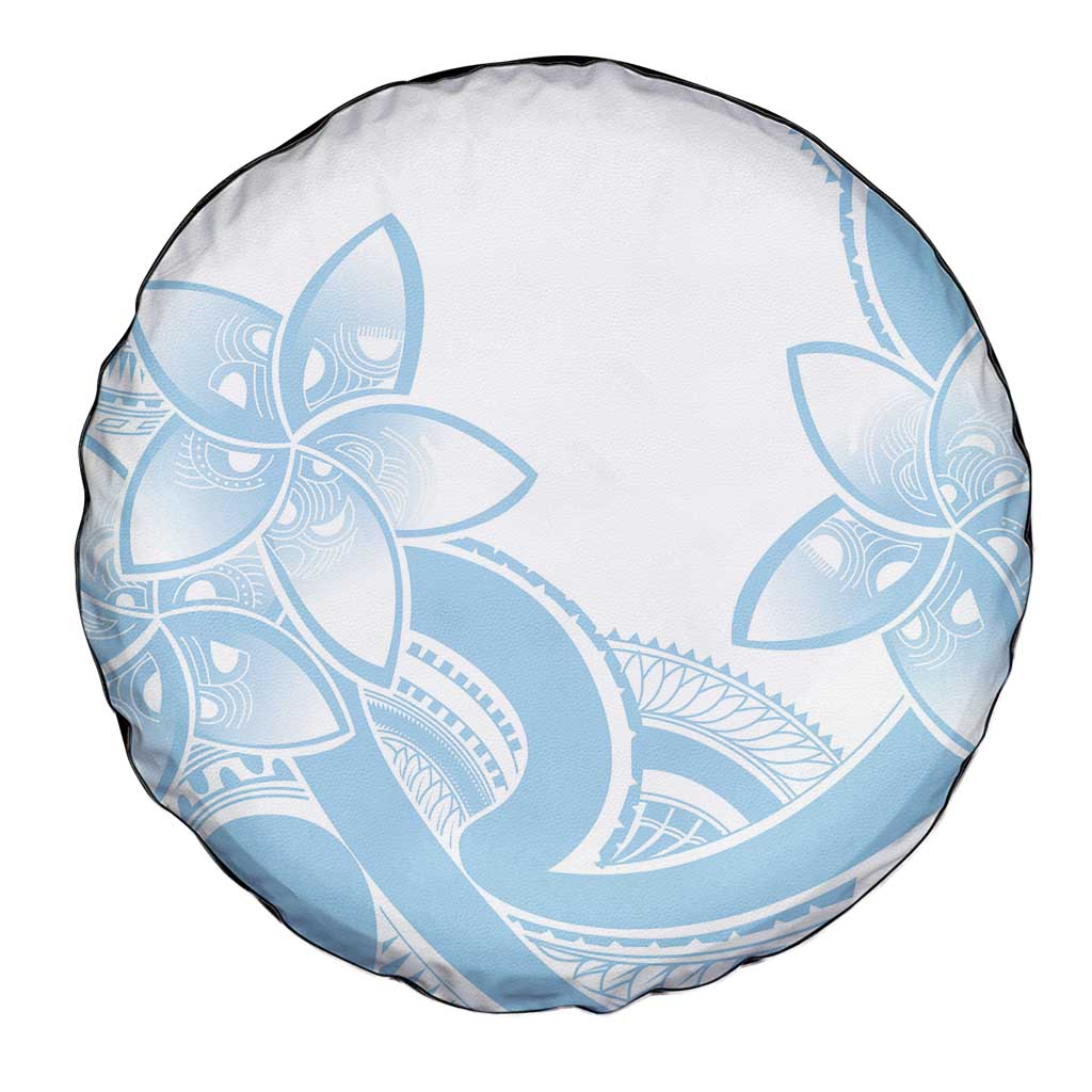 Polynesian Tribal Plumeria Lotu Tamaiti Spare Tire Cover Pastel Sky Blue - Polynesian Pride