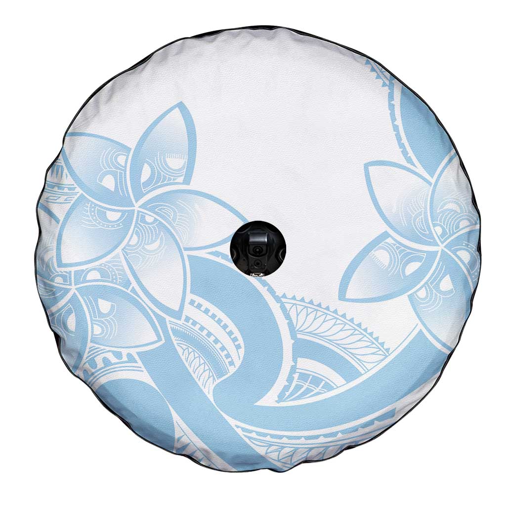 Polynesian Tribal Plumeria Lotu Tamaiti Spare Tire Cover Pastel Sky Blue - Polynesian Pride