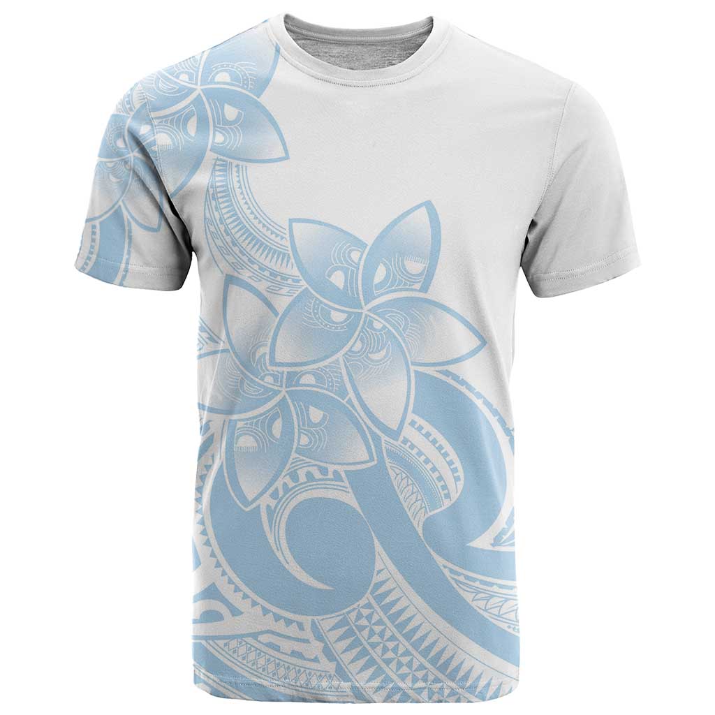 Polynesian Tribal Plumeria Lotu Tamaiti T Shirt Pastel Sky Blue - Polynesian Pride