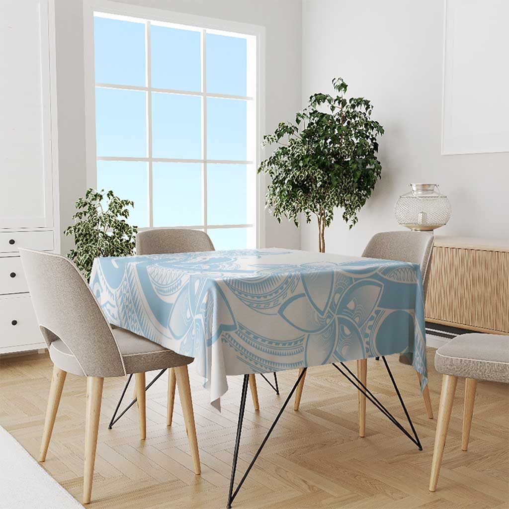 Polynesian Tribal Plumeria Lotu Tamaiti Tablecloth Pastel Sky Blue LT9 - Polynesian Pride