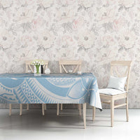 Polynesian Tribal Plumeria Lotu Tamaiti Tablecloth Pastel Sky Blue LT9 - Polynesian Pride