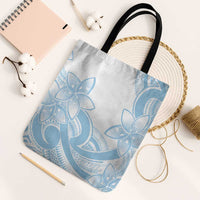 Polynesian Tribal Plumeria Lotu Tamaiti Tote Bag Pastel Sky Blue LT9 Black Strap One Size Blue - Polynesian Pride
