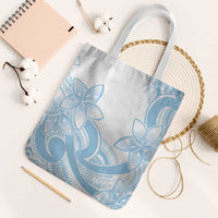 Polynesian Tribal Plumeria Lotu Tamaiti Tote Bag Pastel Sky Blue LT9 White Strap One Size Blue - Polynesian Pride