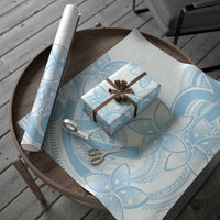 Polynesian Tribal Plumeria Lotu Tamaiti Wrapping Paper Pastel Sky Blue LT9 - Polynesian Pride