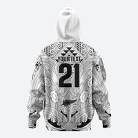2026 Autumn Rugby Nations New Zealand Custom Hoodie White Kowhaiwhai Maori Tribal Taniko Motif LT9 - Polynesian Pride