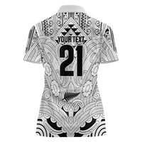 2026 Autumn Rugby Nations New Zealand Custom Women Polo Shirt White Kowhaiwhai Maori Tribal Taniko Motif LT9 - Polynesian Pride