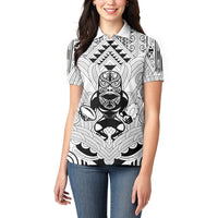 2026 Autumn Rugby Nations New Zealand Custom Women Polo Shirt White Kowhaiwhai Maori Tribal Taniko Motif LT9 - Polynesian Pride