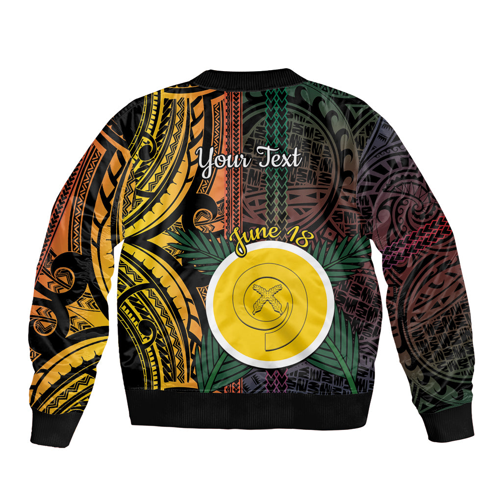 Personalised Shefa Day Bomber Jacket Happy June 18 Vanuatu Province LT14 - Polynesian Pride