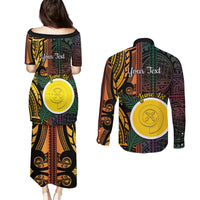 Personalised Shefa Day Couples Matching Puletasi and Long Sleeve Button Shirt Happy June 18 Vanuatu Province LT14 - Polynesian Pride
