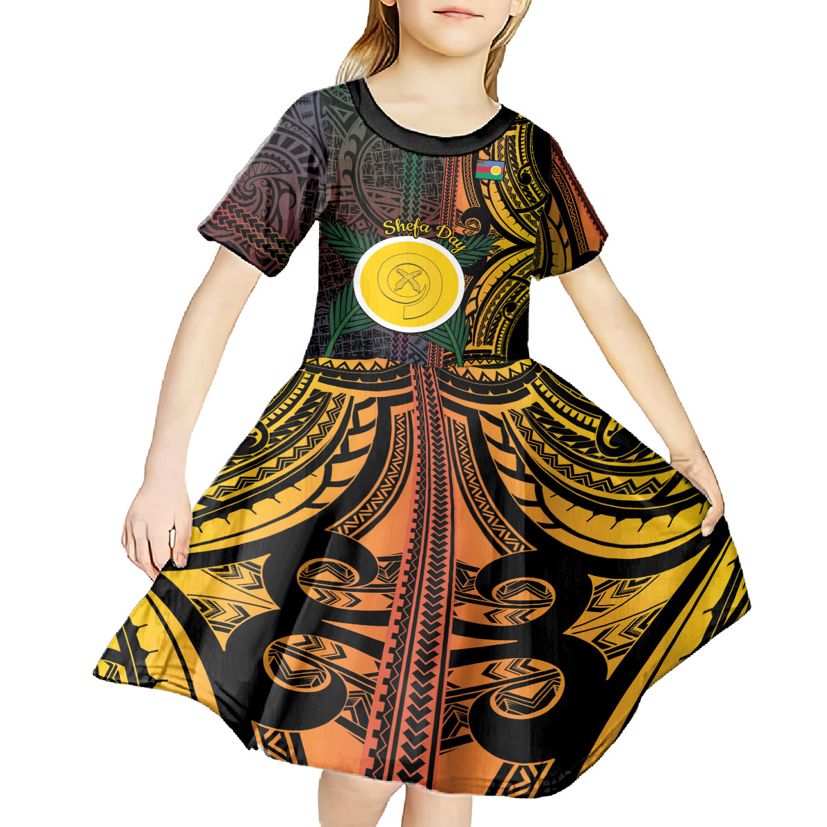 Personalised Shefa Day Kid Short Sleeve Dress Happy June 18 Vanuatu Province