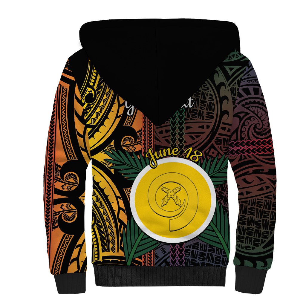 Personalised Shefa Day Sherpa Hoodie Happy June 18 Vanuatu Province LT14 - Polynesian Pride