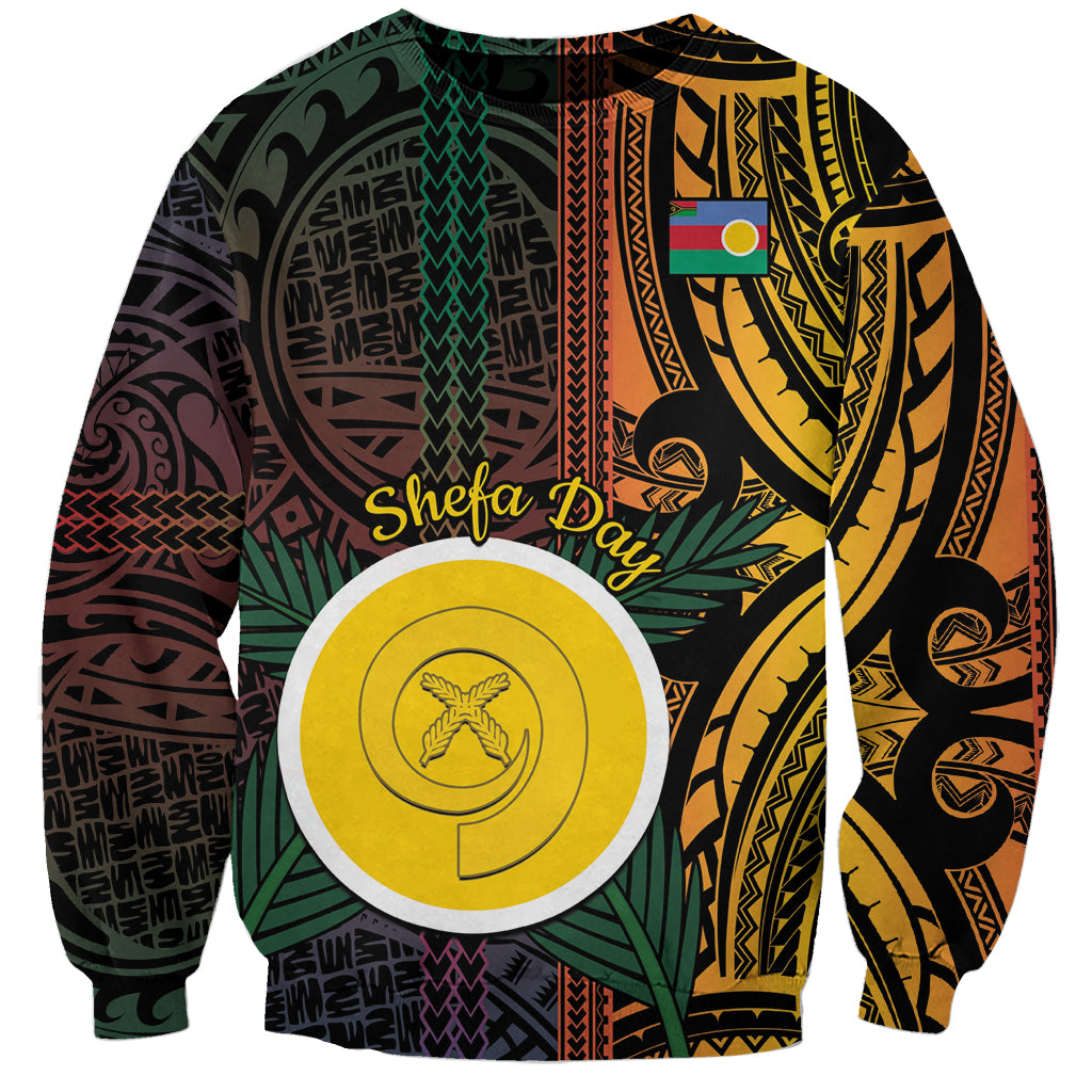 Personalised Shefa Day Sweatshirt Happy June 18 Vanuatu Province LT14 Unisex Black - Polynesian Pride
