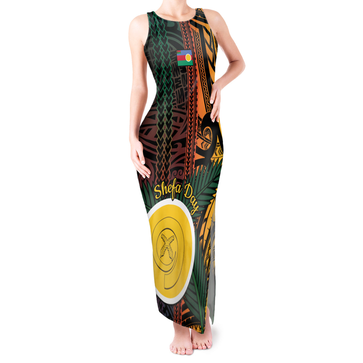 Personalised Shefa Day Tank Maxi Dress Happy June 18 Vanuatu Province