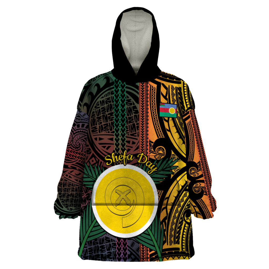 Personalised Shefa Day Wearable Blanket Hoodie Happy June 18 Vanuatu Province