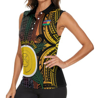 Personalised Shefa Day Women Sleeveless Polo Shirt Happy June 18 Vanuatu Province