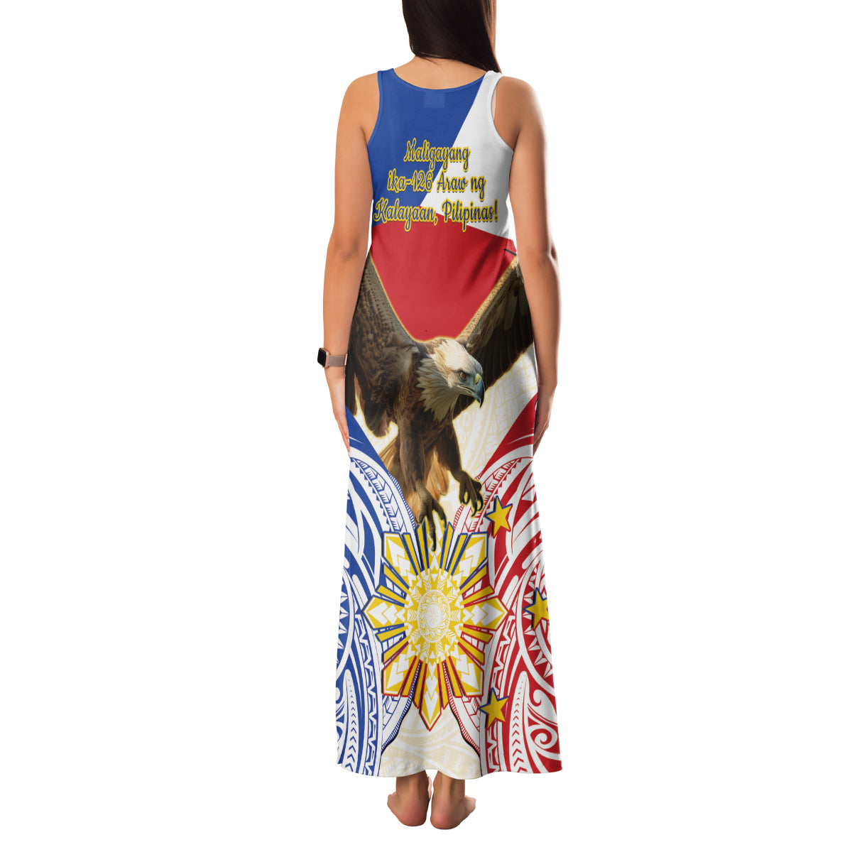 Philippines Independence Day Family Matching Tank Maxi Dress and Hawaiian Shirt Pilipinas Eagle 126th Anniversary