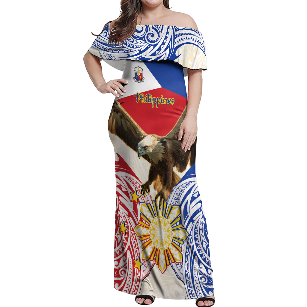 Philippines Independence Day Off Shoulder Maxi Dress Pilipinas Eagle 126th Anniversary