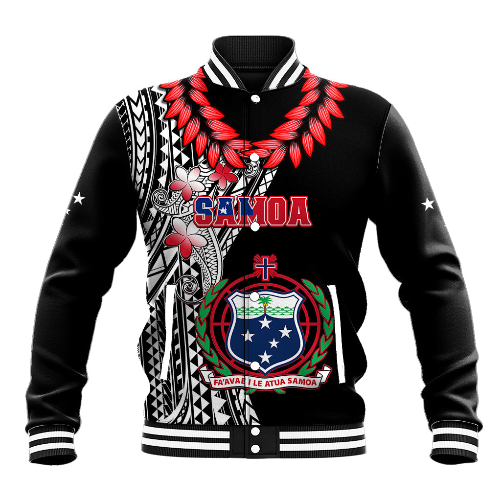 Polynesian Pride Samoa Baseball Jacket Ula Fala Mix Samoan Tribal Black Version LT14 Unisex Black - Polynesian Pride