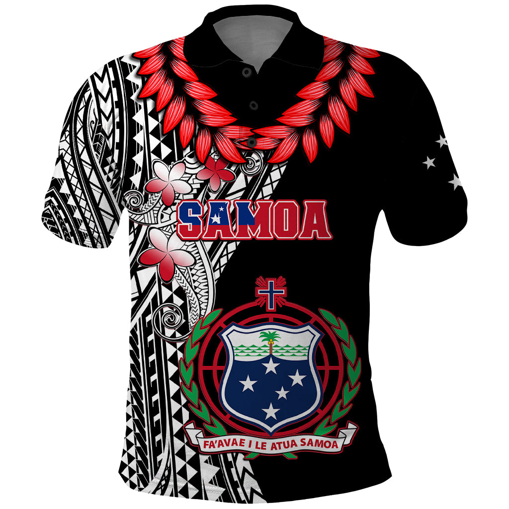 Polynesian Pride Samoa Polo Shirt Ula Fala Mix Samoan Tribal Black Version LT14 Black - Polynesian Pride