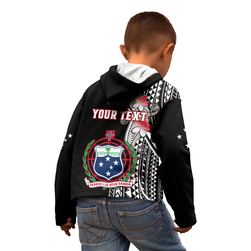Personalised Samoa Kid Hoodie Ula Fala Mix Samoan Tribal Black Version LT14 - Polynesian Pride