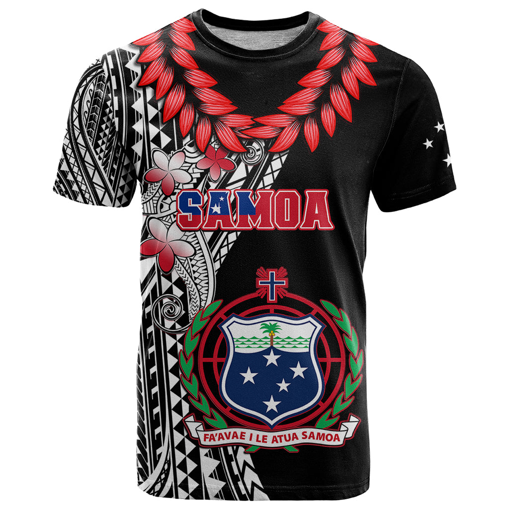 Custom Samoa T Shirt Ula Fala Mix Samoan Tribal Black Version LT14 Black - Polynesian Pride