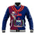 Polynesian Pride Samoa Baseball Jacket Ula Fala Mix Samoan Tribal Blue Version LT14 Unisex Blue - Polynesian Pride