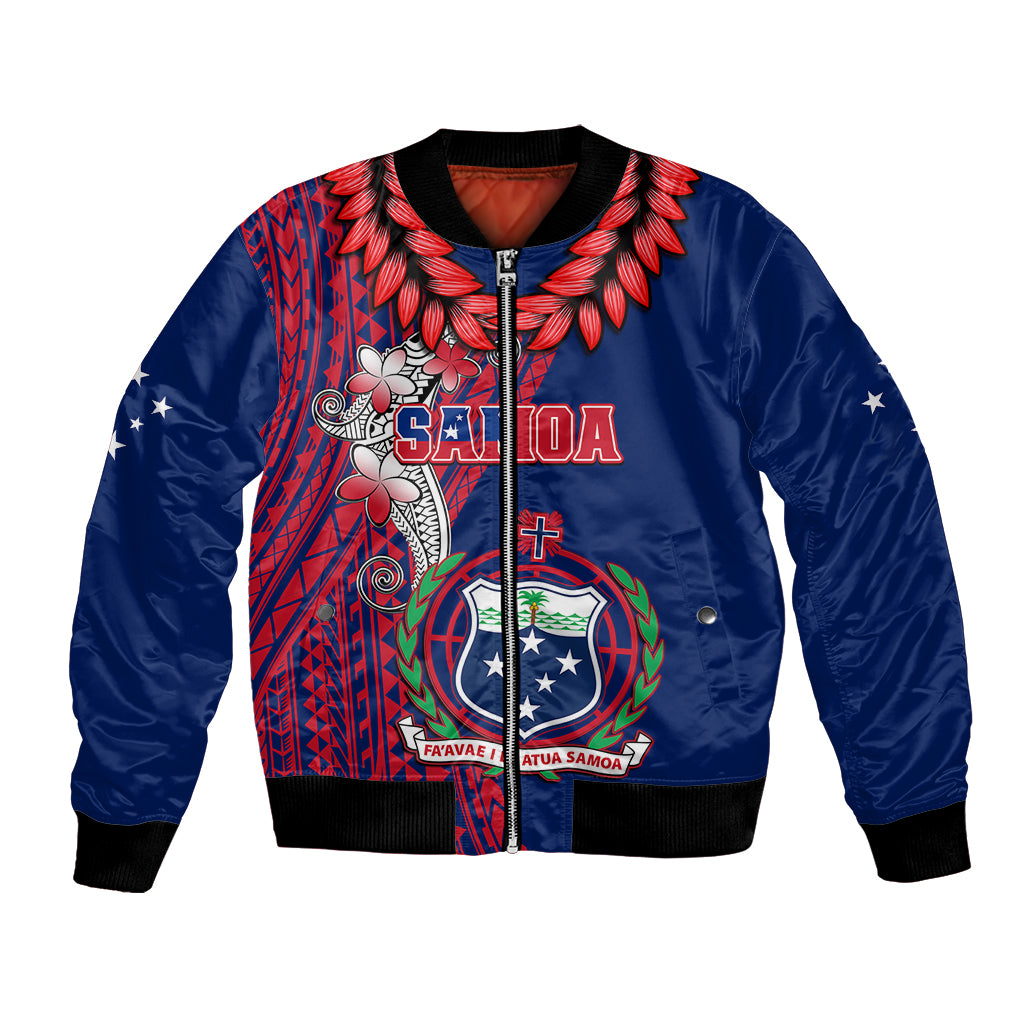 Polynesian Pride Samoa Bomber Jacket Ula Fala Mix Samoan Tribal Blue Version LT14 Unisex Blue - Polynesian Pride