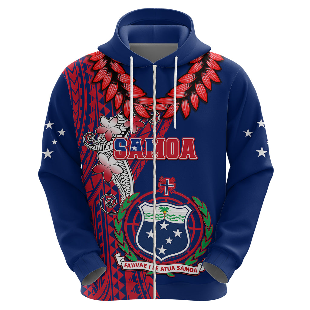 Polynesian Pride Samoa Hoodie Ula Fala Mix Samoan Tribal Blue Version LT14 - Polynesian Pride