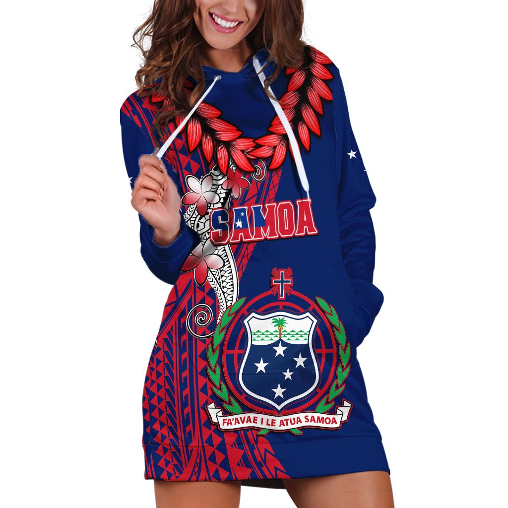 Polynesian Pride Samoa Hoodie Dress Ula Fala Mix Samoan Tribal Blue Version LT14 Blue - Polynesian Pride