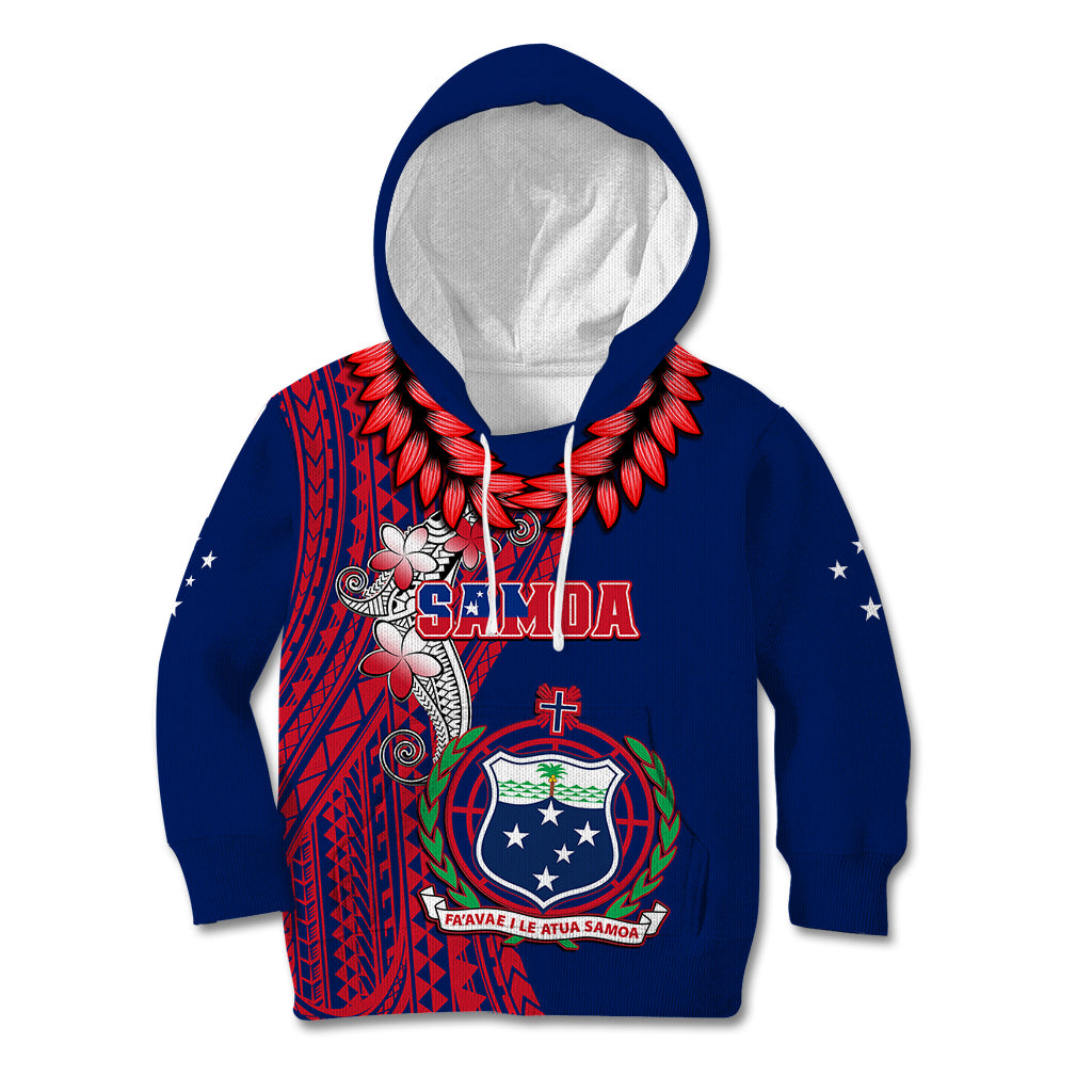 Polynesian Pride Samoa Kid Hoodie Ula Fala Mix Samoan Tribal Blue Version LT14 Hoodie Blue - Polynesian Pride