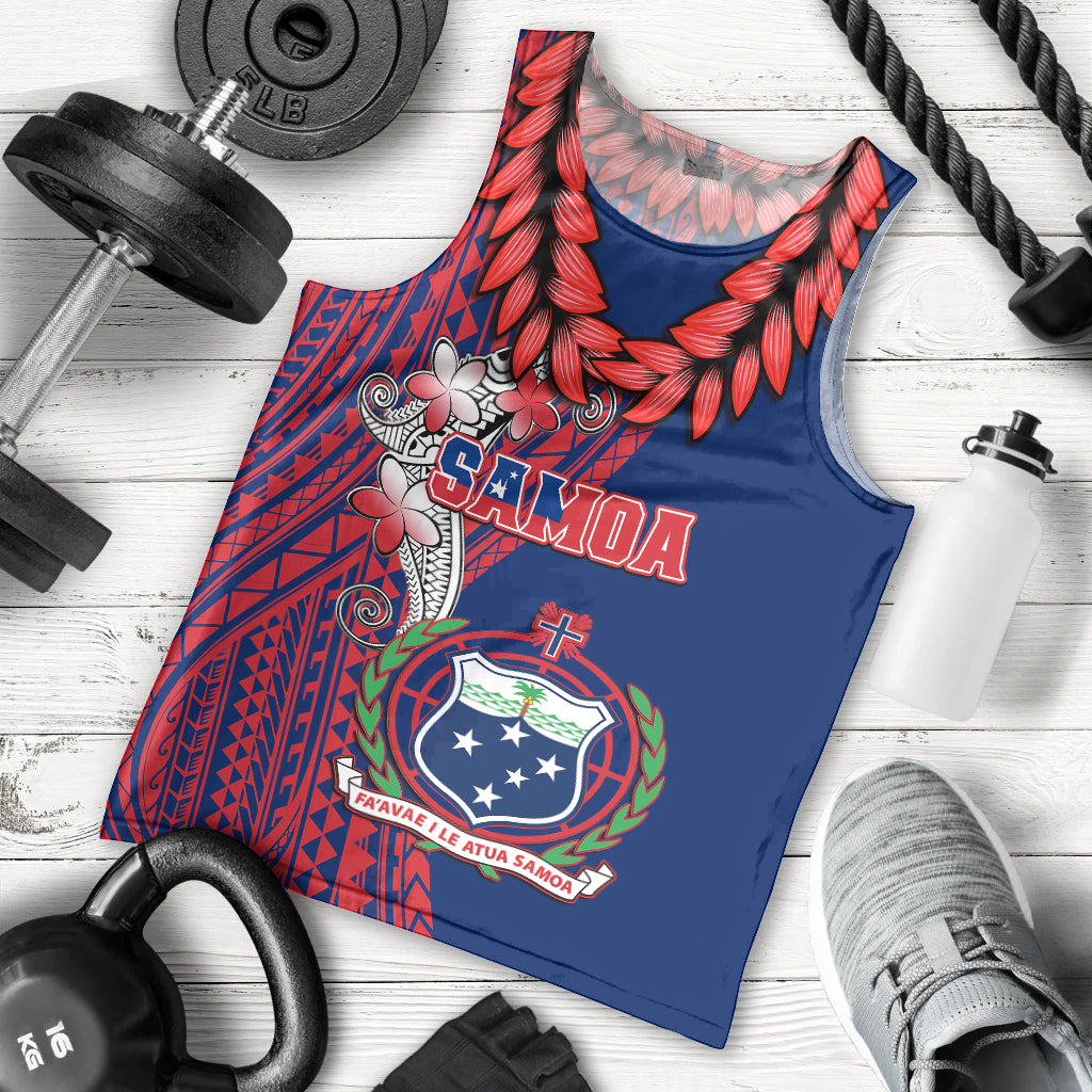 Polynesian Pride Samoa Men Tank Top Ula Fala Mix Samoan Tribal Blue Version LT14 Blue - Polynesian Pride