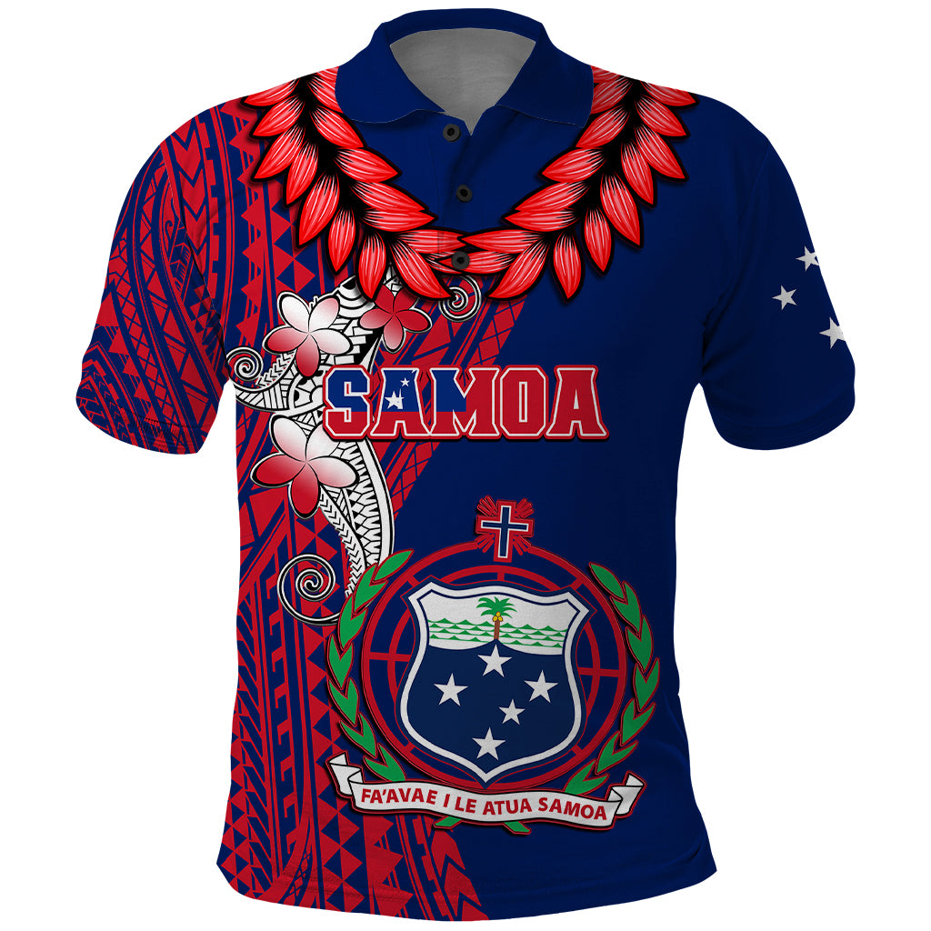 Polynesian Pride Samoa Polo Shirt Ula Fala Mix Samoan Tribal Blue Version LT14 Blue - Polynesian Pride