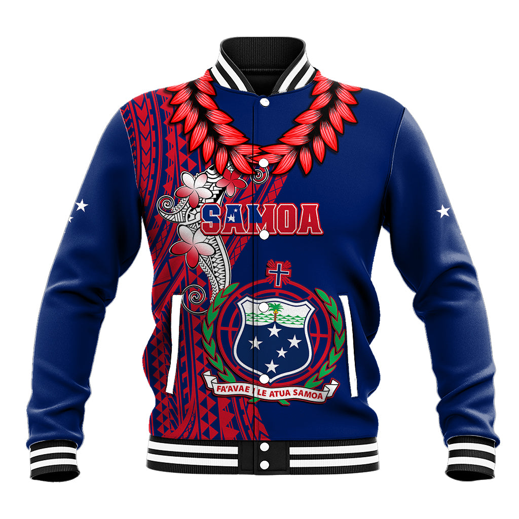 Personalised Samoa Baseball Jacket Ula Fala Mix Samoan Tribal Blue Version LT14 Unisex Blue - Polynesian Pride