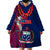 Personalised Samoa Wearable Blanket Hoodie Ula Fala Mix Samoan Tribal Blue Version LT14 - Polynesian Pride