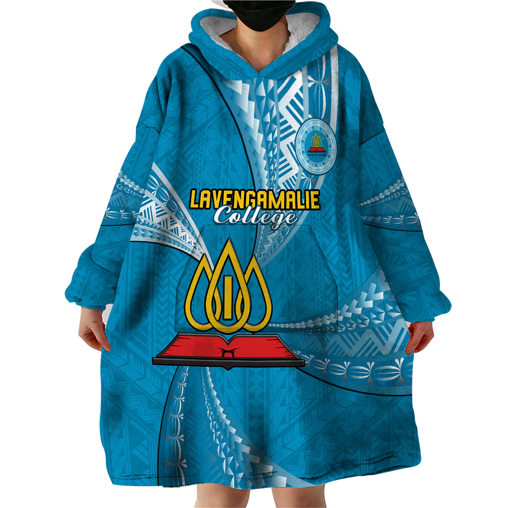 Personalised Tonga Lavengamalie College Wearable Blanket Hoodie Class Of Year Tongan Ngatu Pattern LT14 - Polynesian Pride