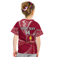 Personalised Tonga Beulah College Kid T Shirt Tongan Ngatu Pattern LT14 - Polynesian Pride