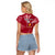Personalised Tonga Beulah College Raglan Cropped T Shirt Tongan Ngatu Pattern LT14 - Polynesian Pride