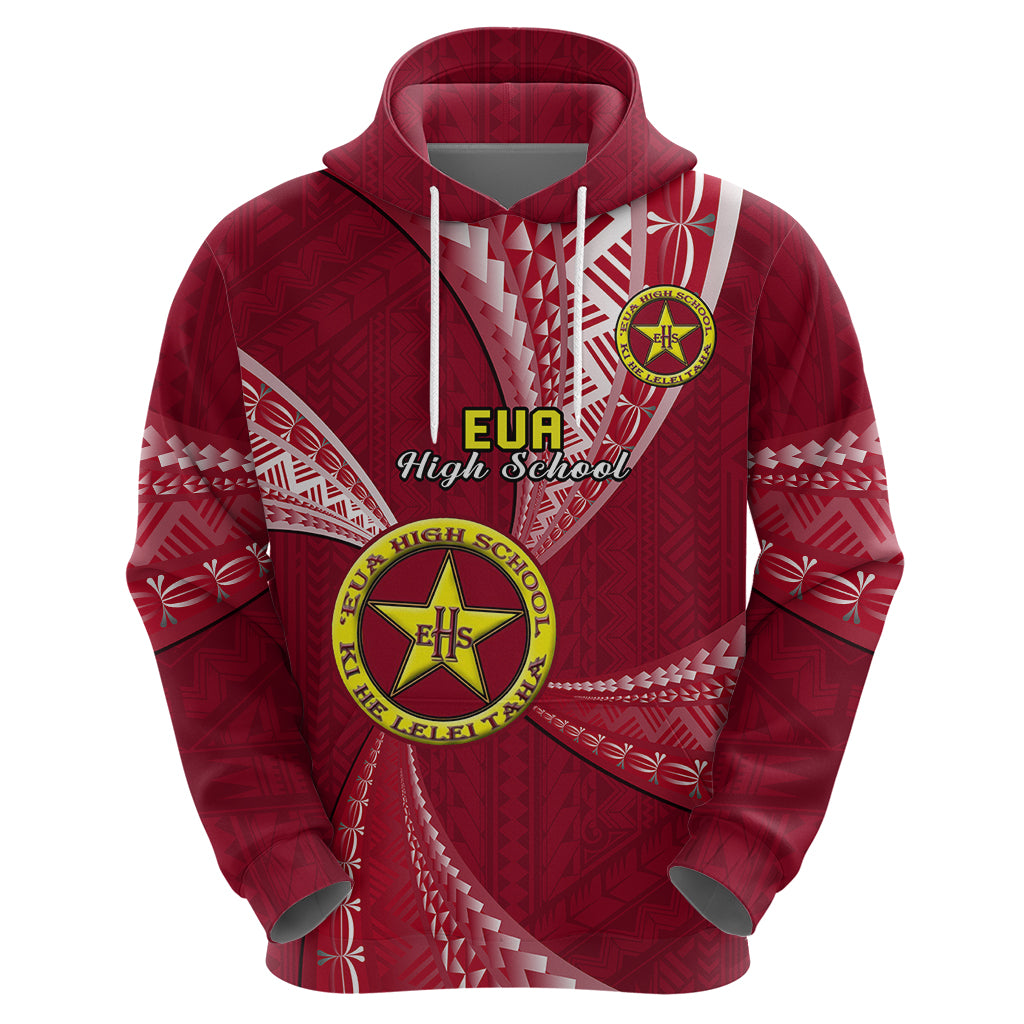 Custom Tonga Eua High School Hoodie Tongan Ngatu Pattern LT14 - Polynesian Pride